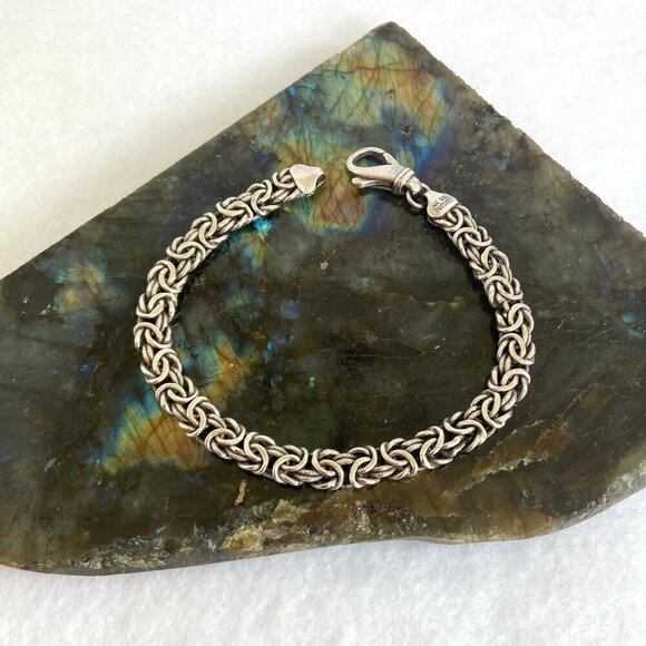 Sterling Silver 925 AK Turkey 6MM Byzantine Birdcage Link Chain Bracelet 7.5" - Picture 13 of 16